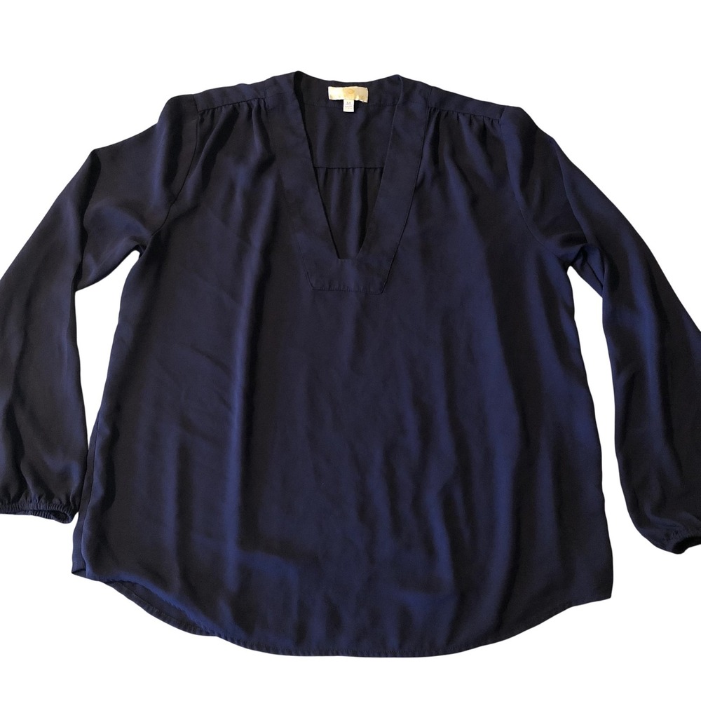 Collective Concepts Blouse Womens Medium Blue V Neck Top Stitch Fix Office Siren